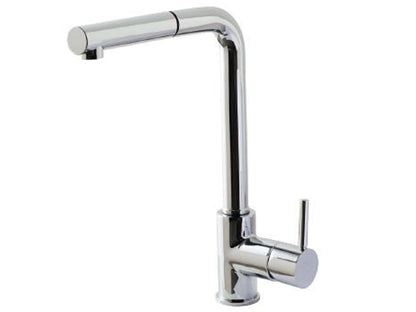 Rubinetterie Treemme KITCHEN - DESIGN Miscelatore Lavello Con Doccetta Estraibile Cucina Monoforo Stile Moderno Con Bocca Girevole Materiale Ottone Finitura Cromata
