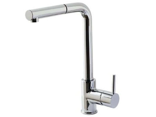 Rubinetterie Treemme KITCHEN - DESIGN Miscelatore Lavello Con Doccetta Estraibile Cucina Monoforo Stile Moderno Con Bocca Girevole Materiale Ottone Finitura Cromata