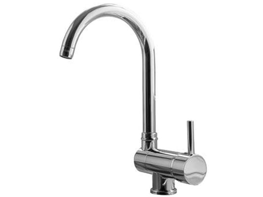 Rubinetterie Treemme KITCHEN - DESIGN Miscelatore Lavello Cucina Sotto Finestra Monoforo Stile Moderno Con Bocca Girevole Materiale Ottone Finitura Cromata