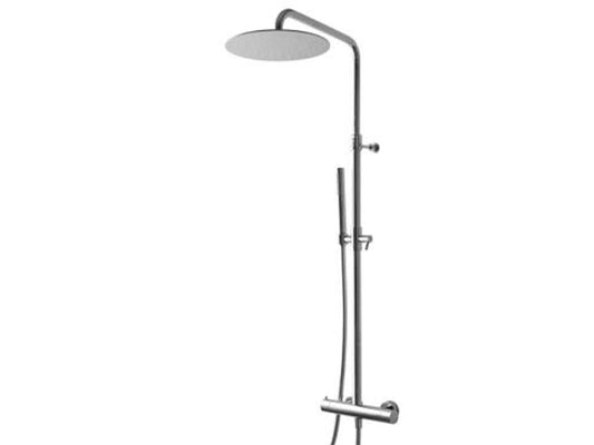 Rubinetterie Treemme SHOWERS & THERMOSTATICS Gruppo Colonna Doccia Attrezzata Multifunzione Miscelatore Termostatico Finitura Cromata Con Doccetta E Soffione Anticalcare In Metallo Tondo Diametro Ø 250 mm
