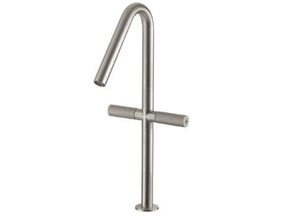 Rubinetterie Treemme 3M 22MM IT 6015 IS 2G ZZ Miscelatore Monoforo Appoggio Lavabo 260 mm 2 Leve Stile Moderno Senza Piletta di Scarico Altezza 390 mm Materiale Acciaio Finitura Acciaio Spazzolato Opaco Inox