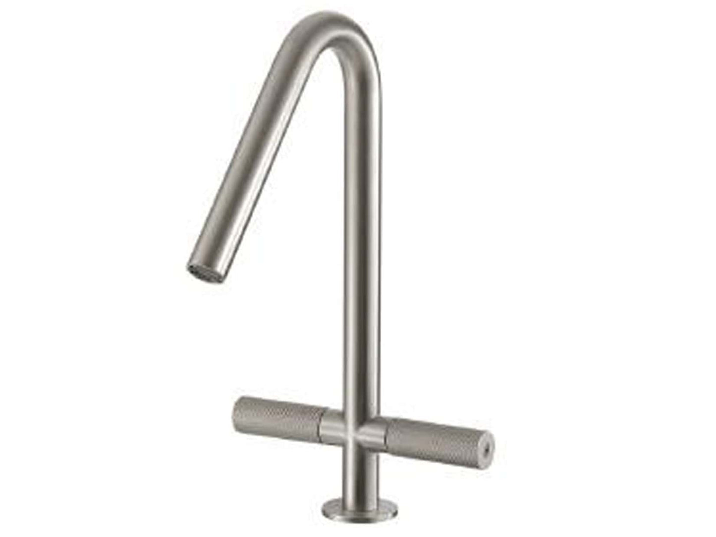 Rubinetterie Treemme 22MM Miscelatore Monoforo Appoggio Lavello Cucina Standard 2 Manopole Stile Moderno Materiale Acciaio Finitura Acciaio Spazzolato Opaco Inox