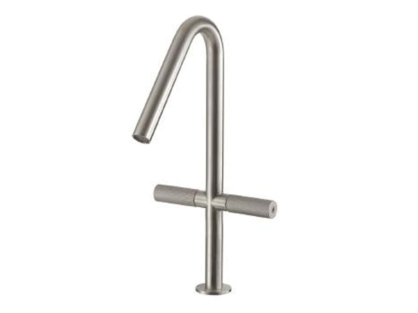 Rubinetterie Treemme 3M 22MM IT 6053 IS 2G ZZ Miscelatore Monoforo Appoggio Lavabo 210 mm 2 Leve Stile Moderno Materiale Acciaio Finitura Acciaio Spazzolato Opaco Inox