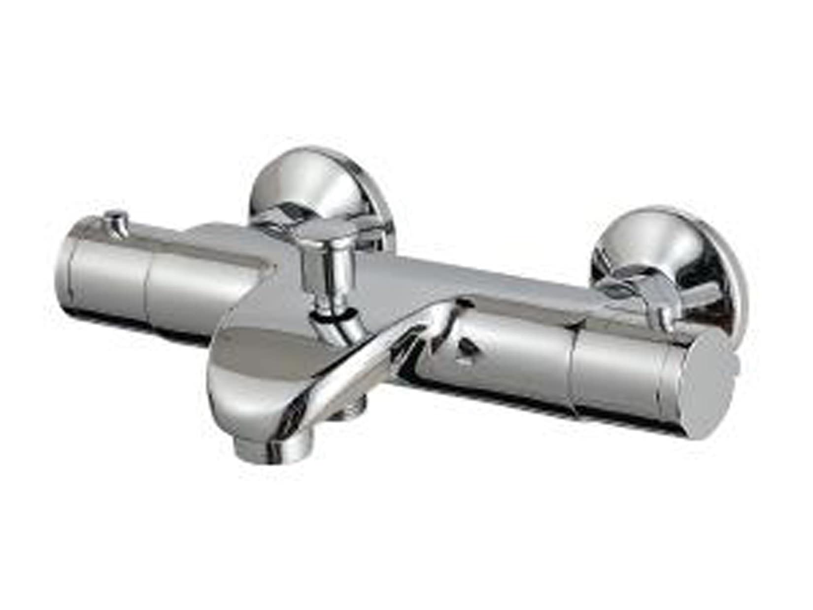 Rubinetterie Treemme Contract Termo S + Showers IT 6450 CC DT ZZ Gruppo Miscelatore Vasca Termostatico Esterno A Parete Senza Set Doccia 2 Fori 2 Leve Stile Moderno Materiale Ottone Finitura Cromata