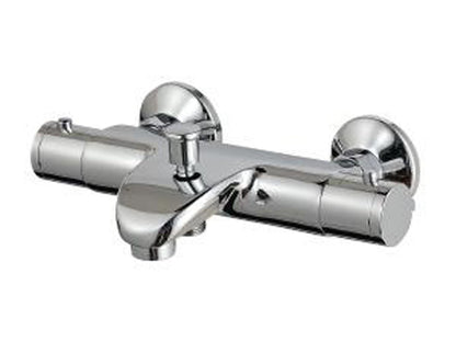 Rubinetterie Treemme Contract Termo S + Showers IT 6450 CC DT ZZ Gruppo Miscelatore Vasca Termostatico Esterno A Parete Senza Set Doccia 2 Fori 2 Leve Stile Moderno Materiale Ottone Finitura Cromata