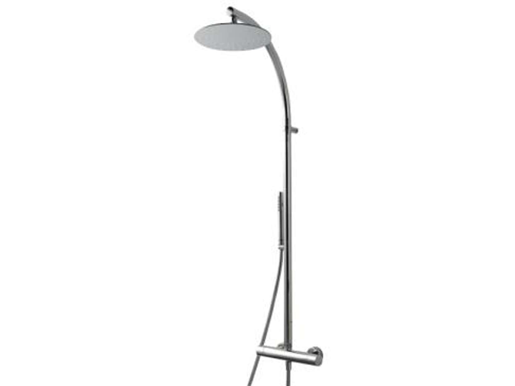 Rubinetterie Treemme SHOWERS & THERMOSTATICS Gruppo Colonna Doccia Attrezzata Multifunzione Miscelatore Termostatico Finitura Cromata Con Doccetta E Soffione Anticalcare In Metallo Diametro Ø 250 mm