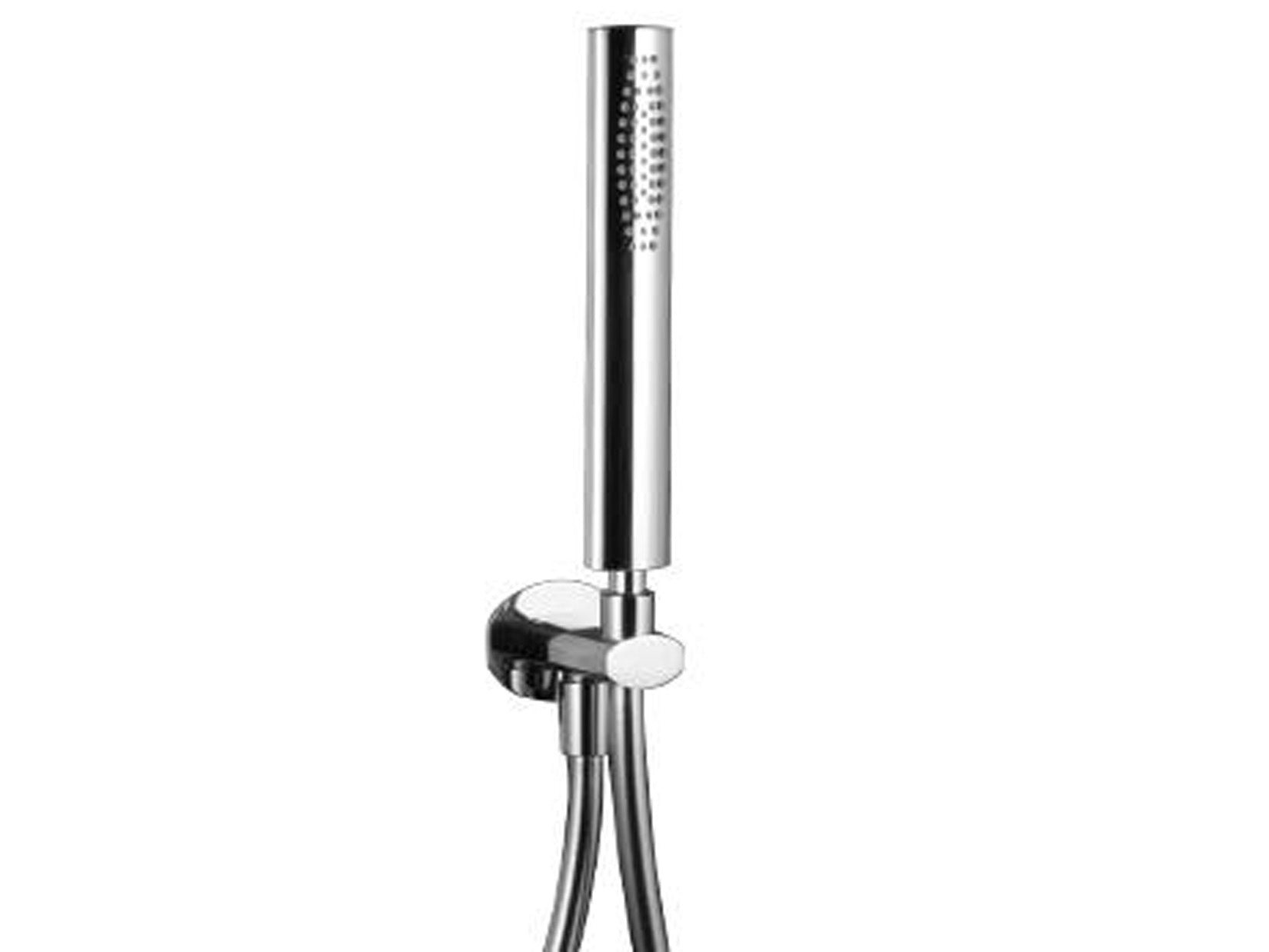 Duplex Kit Gancio Flessibile E Doccetta In Metallo Tondo Rubinetterie Treemme Hedo' Finitura Cromata 