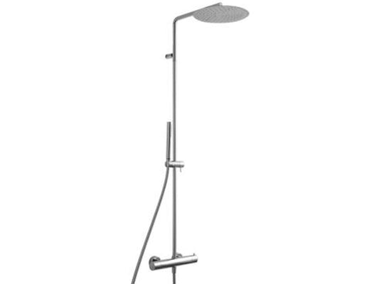 Rubinetterie Treemme SHOWERS & THERMOSTATICS Gruppo Colonna Doccia Attrezzata Multifunzione Miscelatore Termostatico Finitura Cromata Con Doccetta E Soffione Ø 250 mm Anticalcare In Metallo