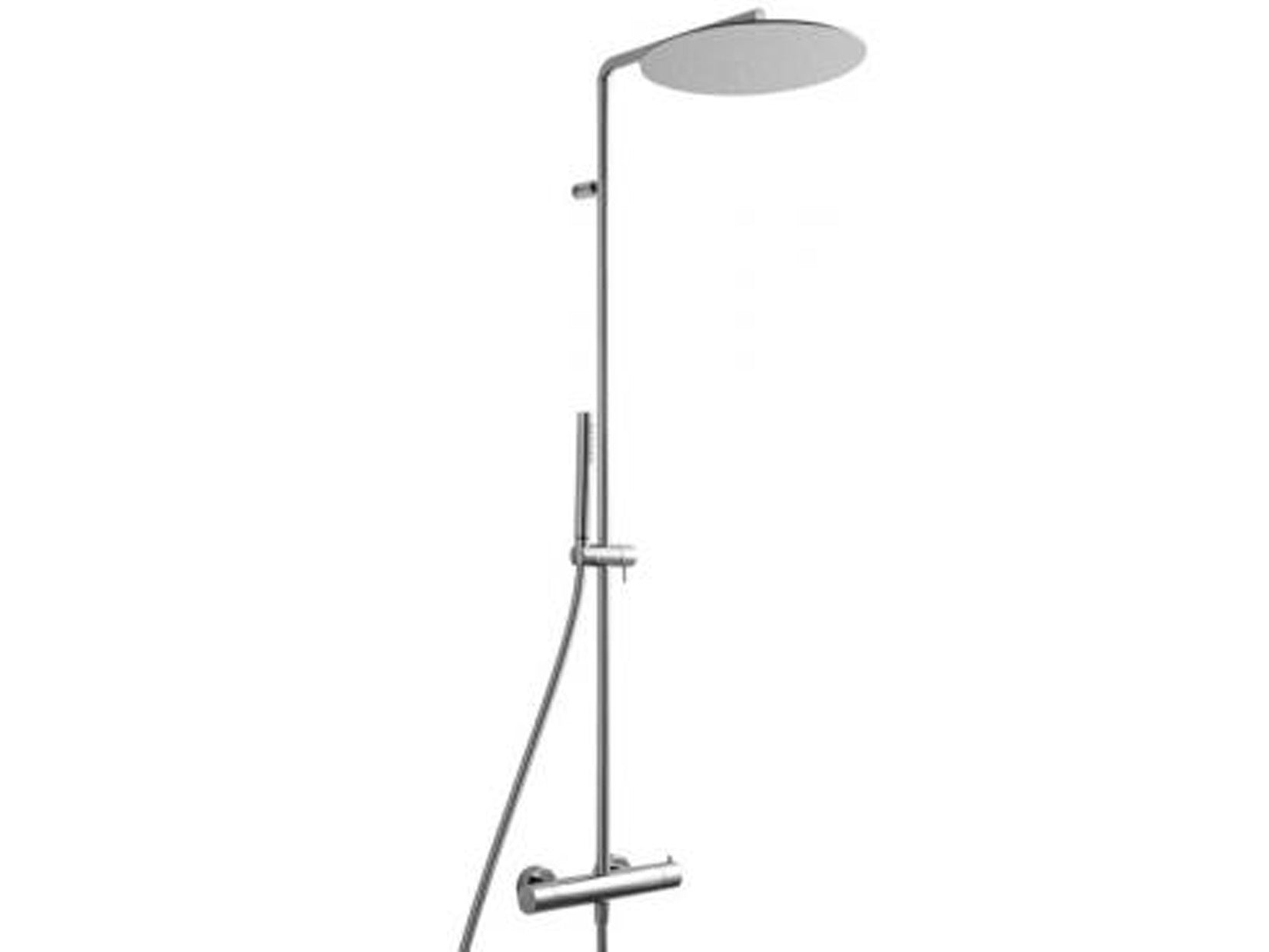 Rubinetterie Treemme SHOWERS & THERMOSTATICS Gruppo Colonna Doccia Attrezzata Multifunzione Miscelatore Termostatico Finitura Cromata Con Doccetta E Soffione Anticalcare In Metallo