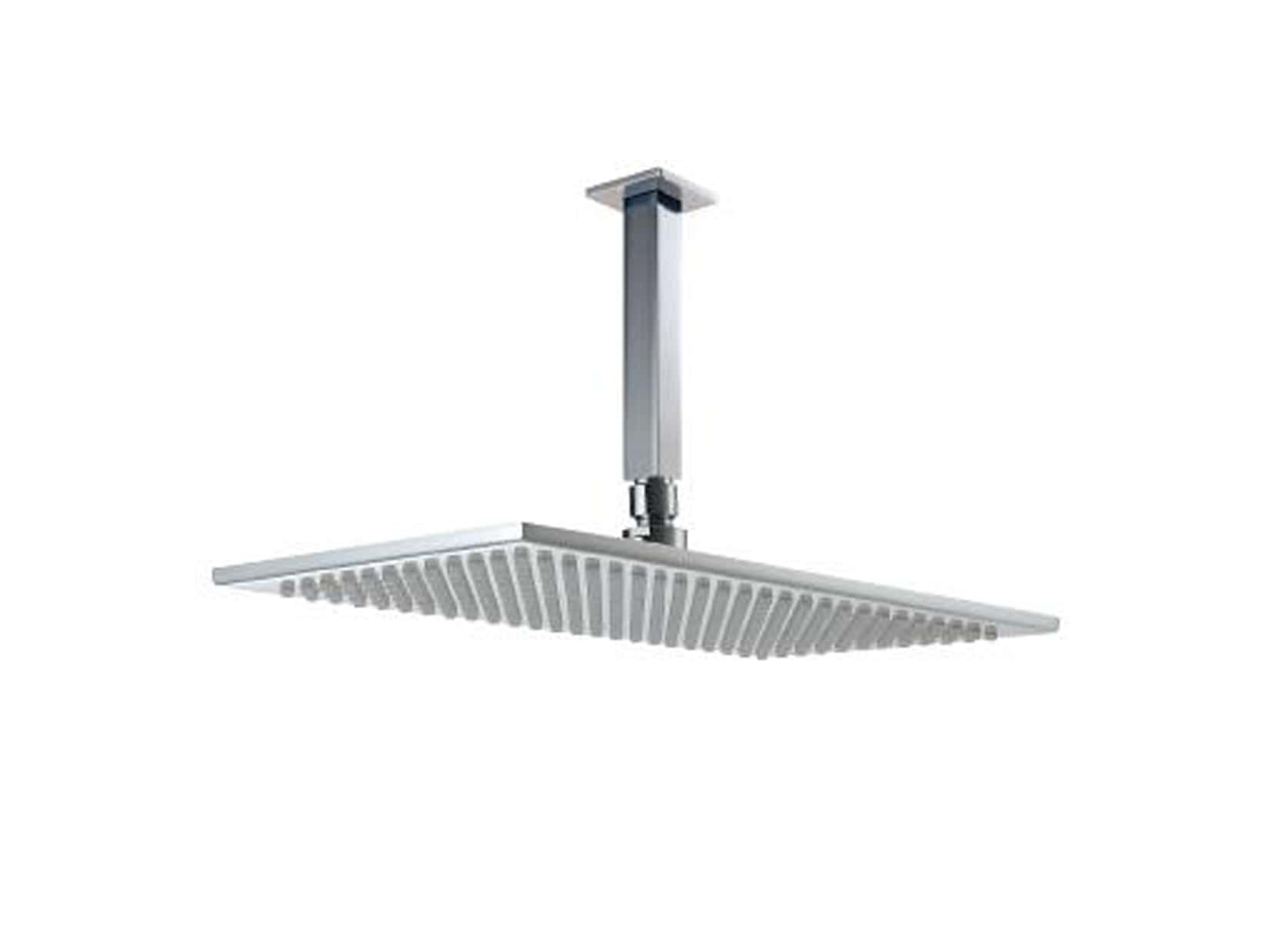 Rubinetterie Treemme SHOWERS & THERMOSTATICS Soffione Doccia A Soffitto Rettangolare In Metallo 360 x 260 mm Anticalcare Con Braccio Doccia 250 mm Materiale Ottone Finitura Cromata
