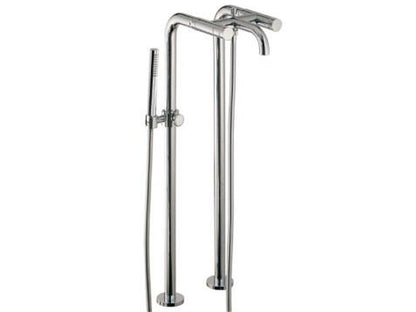 Rubinetterie Treemme X-CHANGE IT 7284 CC XR ZZ + RWIT 0470 ZZ 10 Gruppo Esterno Vasca Su Colonne A Pavimento Con Doccetta In Metallo Materiale Ottone Finitura Cromata