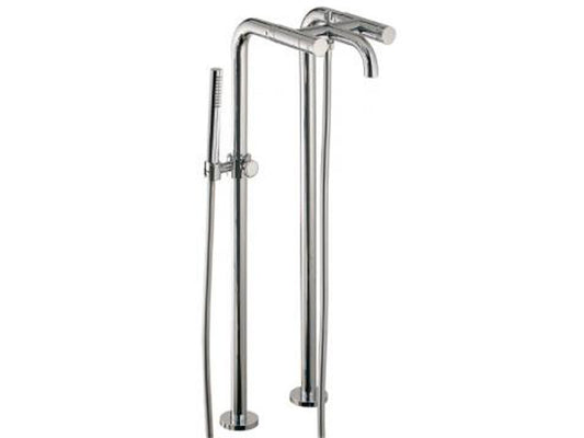 Rubinetterie Treemme X-CHANGE IT 7284 CC XR ZZ + RWIT 0470 ZZ 10 Gruppo Esterno Vasca Su Colonne A Pavimento Con Doccetta In Metallo Materiale Ottone Finitura Cromata