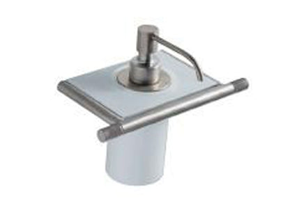 Rubinetterie Treemme 22MM Portadosatore Bagno Incasso A Parete Materiale Acciaio Finitura Acciaio Spazzolato Con Dosatore E Mensola In Corian e Pompetta In Acciaio Inox