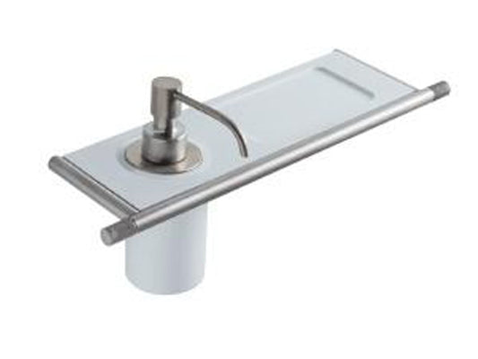 Rubinetterie Treemme 22MM Portadosatore E Portaoggetti Bagno Incasso A Parete Materiale Acciaio Finitura Acciaio Spazzolato Opaco Inox Dosatore E Mensola In Corian