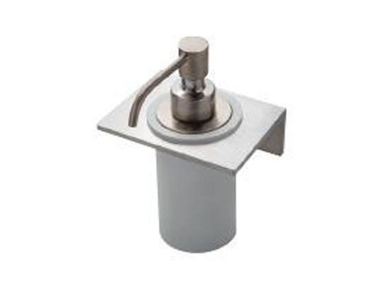 Rubinetterie Treemme 3M 5MM IT 9041 IS ZZ ZZ Portadosatore Porta Dispenser Bagno Incasso A Parete Materiale Acciaio Finitura Inox Con Dosatore In Corian e Pompetta In Acciaio Inox