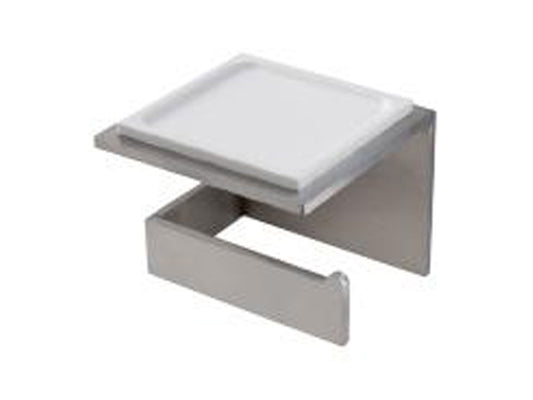 Rubinetterie Treemme 3M 5MM IT 9059 IS ZZ ZZ Portacarta Con Portaoggetti In Corian Bagno Incasso A Parete Materiale Acciaio INOX Finitura Acciaio Spazzolato