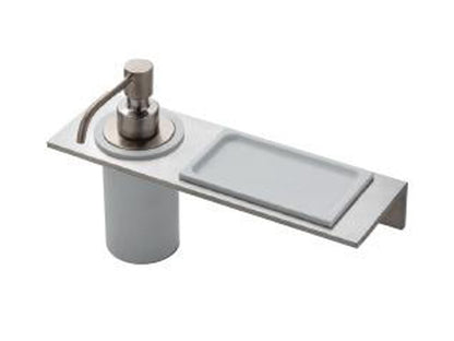 Rubinetterie Treemme 3M 5mm IT 9072 IS ZZ ZZ Portadosatore E Portaoggetti Bagno Incasso A Parete Materiale Acciaio INOX Finitura Acciaio Inox Dosatore E Mensola In Corian