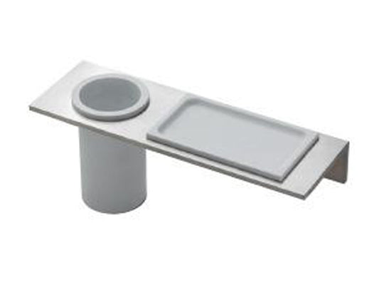 Rubinetterie Treemme 3M 5MM IT 9075 IS ZZ ZZ Portabicchiere E Portaoggetti Bagno Incasso A Parete Materiale Acciaio INOX Finitura Acciaio Inox Bicchiere E Mensola In Corian