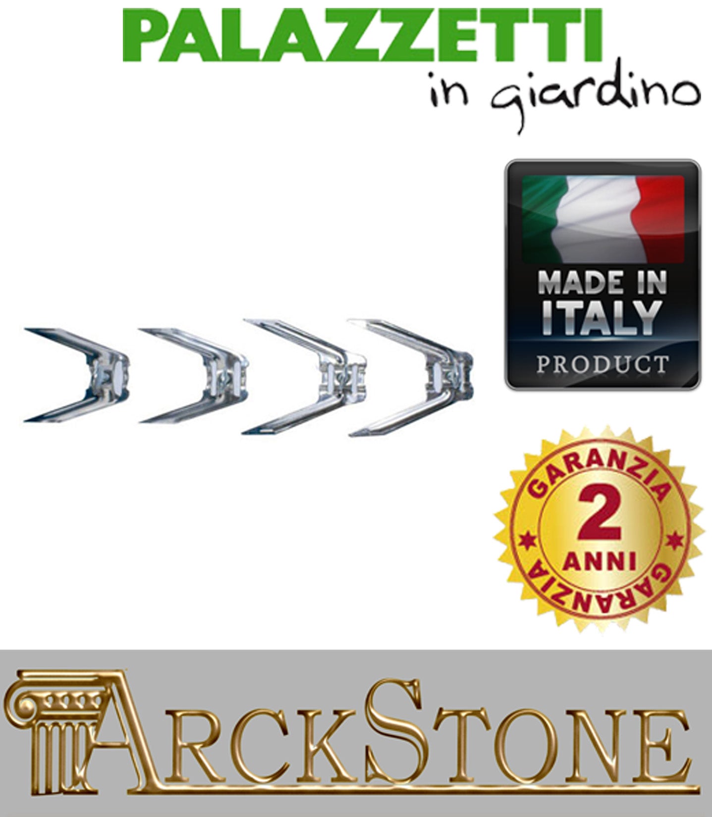 Palazzetti in Giardino Forchette per Spiedo Quadro 8 mm Set da 10 pz in acciaio inox Indispensabili per tenere fermo il cibo sull’asta mentre ruota
