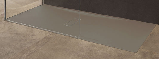 Piatto Doccia Novellini Custom Dimensione 160x90 Altezza Spessore 3,5 cm Colore Terra Installazione Appoggio Filo Pavimento Sagomabile Superficie Liscia Materiale Metacrilato Compreso Piletta Scarico e Copri Piletta