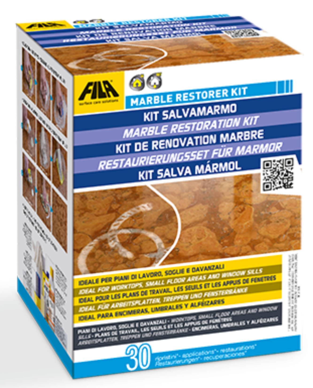 Fila Marble Restorer MarbleRestorer Filamarble Filamarblerestorer Kit salvamarmo Salva Marmo Ripristino Piccole Superfici Marmo Lucido Travertino Pietre Calcaree Lucidate Top Bagno Cucina Tavoli Gradini Soglie Davanzali Agglomerati