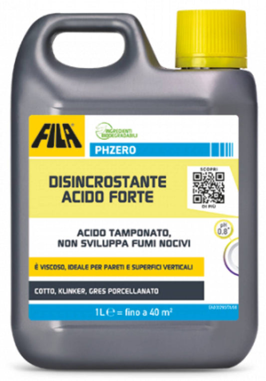 Fila Filaphzero Detergente Disincrostante Acido Forte 1 Litro Rimuove Sporco Residui Cantiere Elimina Eventuali Efflorescenze Saline Deterge Disincrosta Ideale Cotto Klinker Gres Porcellanato
