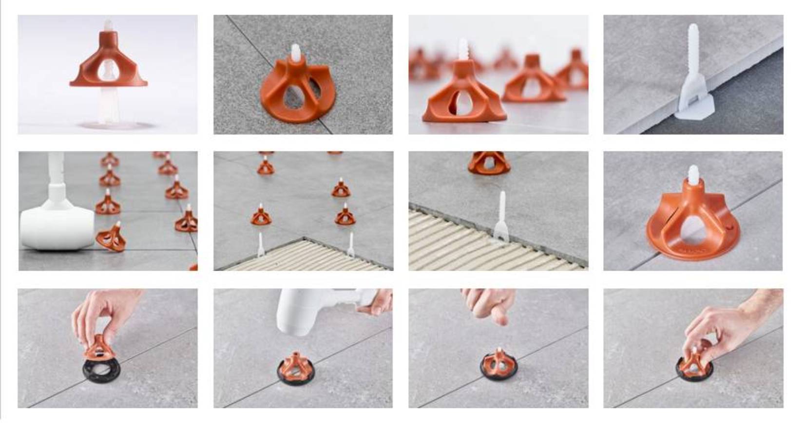 Raimondi RLS Vite Valute Pack 180VVP15F Kit Sistema R.L.S Levelling System 1000 Viti Basi Flat Forma Meno - Per Piastrelle Con Altezza da 3 a 15 mm e per Fuga da 1,5 mm + 300 Ghiere + 5 Rondelle Antigraffio