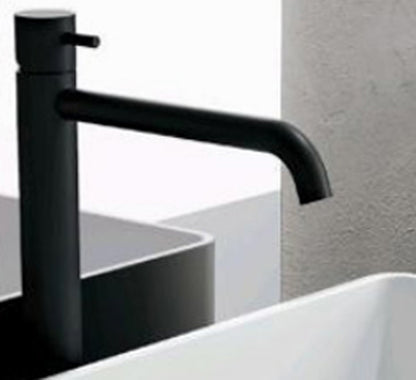 Miscelatore Lavabo Versione Alta Novellini Fly 3 Appoggio Monocomando Materiale Ottone Finitura Nero Compreso Piletta Scarico Click-Clack
