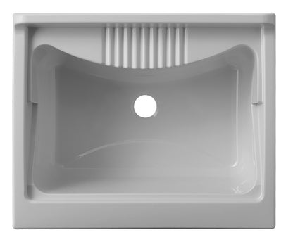 Negrari Comfort 3002DCG Lavatoio Bianco Corten Grigio 60x50 H85 cm Mobile Interno Lavanderia Nobilitato Idrofugo Vasca Polipropilene Asse Legno Fornito Montato Cerniere Chiusura Rallentata Apertura 2 Ante Battente Maniglie Sifone Piletta Piedini Scarico