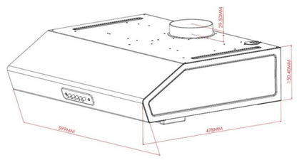 Negrari Cappa F760CC Cappa Per Cucina in Acciaio Inox Misura 60x48 H15 cm con Filtro Carbone e Alluminio Lampada Alogena e Motore 95 Watt