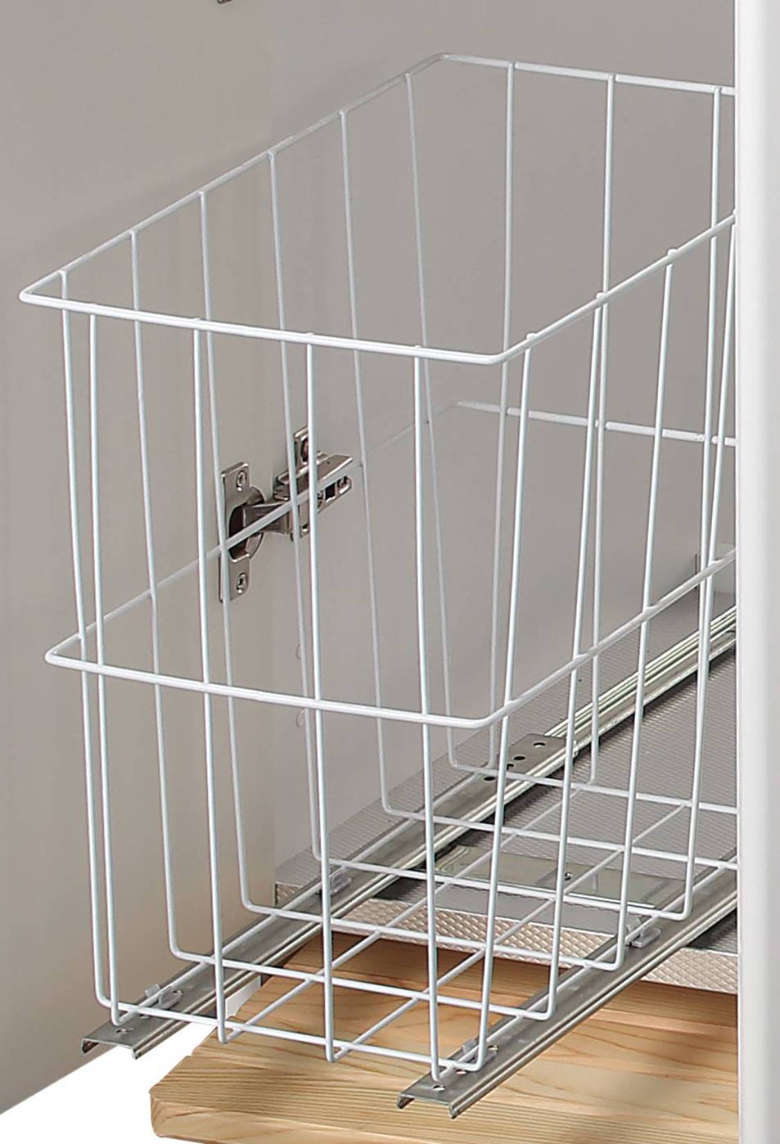Negrari Magica 2002CS Lavatoio Bianco 60x50 H85 cm Mobile Nobilitato Idrofugo Per Lavanderia Ante Lucide Vasca Polipropilene Termoformatura Asse Legno Cerniere Chiusura Rallentata Cestello Estraibile Salvafondo Alluminio Sifone Piletta Piedini Regolabili