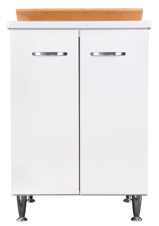 Negrari Comfort 3002D Lavatoio Bianco Lucido 60x50 H85 cm Mobile Interno Lavanderia Nobilitato Idrofugo Vasca Polipropilene Asse Lavaggio Legno Fornito Montato Cerniere Chiusura Rallentata Apertura 2 Ante Battente Maniglie Sifone Piletta Piedini Scarico