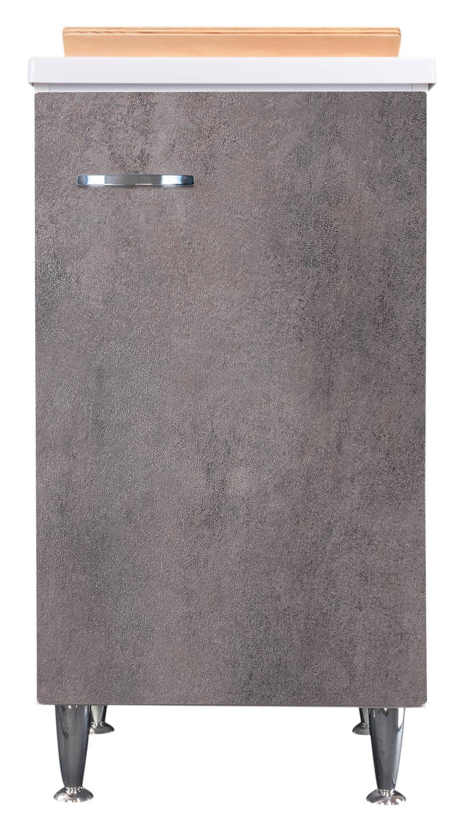 Negrari Comfort 3006DCGSX Lavatoio Bianco Corten Grigio 45x50 H85 cm Mobile Interno Lavanderia Nobilitato Idrofugo Vasca Polipropilene Asse Lavaggio Legno Fornito Montato Cerniere Anta Chiusura Rallentata Battente Maniglia Sinistra Sifone Piletta Piedini
