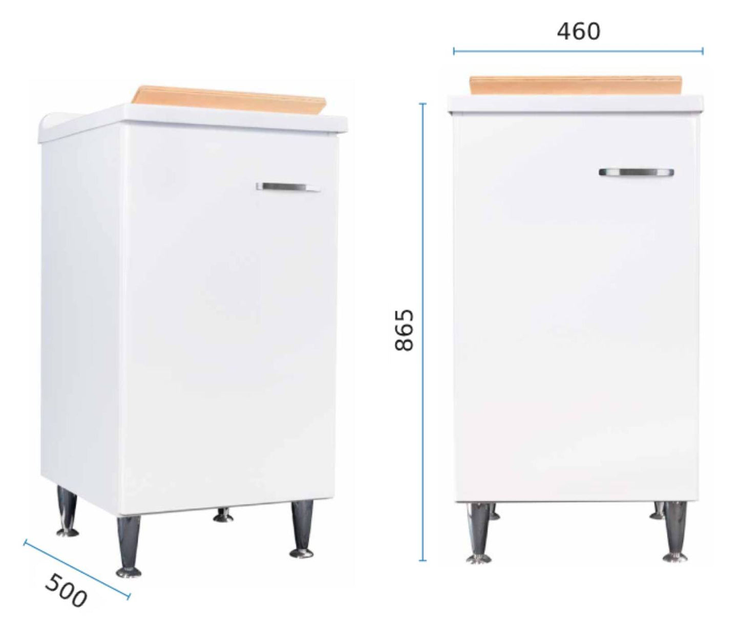 Negrari Comfort 3006DDX Lavatoio Bianco Lucido 45x50 H85 cm Mobile Interno Lavanderia Nobilitato Idrofugo Vasca Polipropilene Asse Lavaggio Legno Fornito Montato Cerniere Anta Chiusura Rallentata Battente Maniglia Destra Sifone Piletta Piedini Regolabili