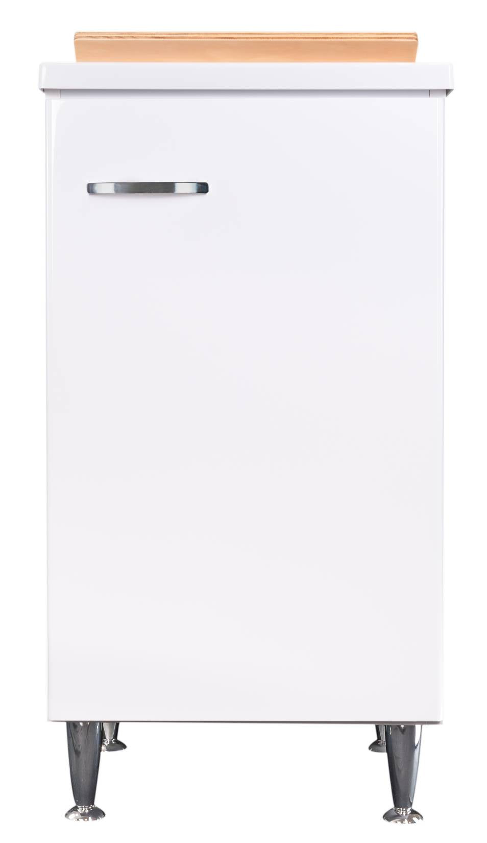 Negrari Comfort 3006DSX Lavatoio Bianco Lucido 45x50 H85cm Mobile Interno Lavanderia Nobilitato Idrofugo Vasca Polipropilene Asse Lavaggio Legno Fornito Montato Cerniere Anta Chiusura Rallentata Battente Maniglia Sinistra Sifone Piletta Piedini Regolabili