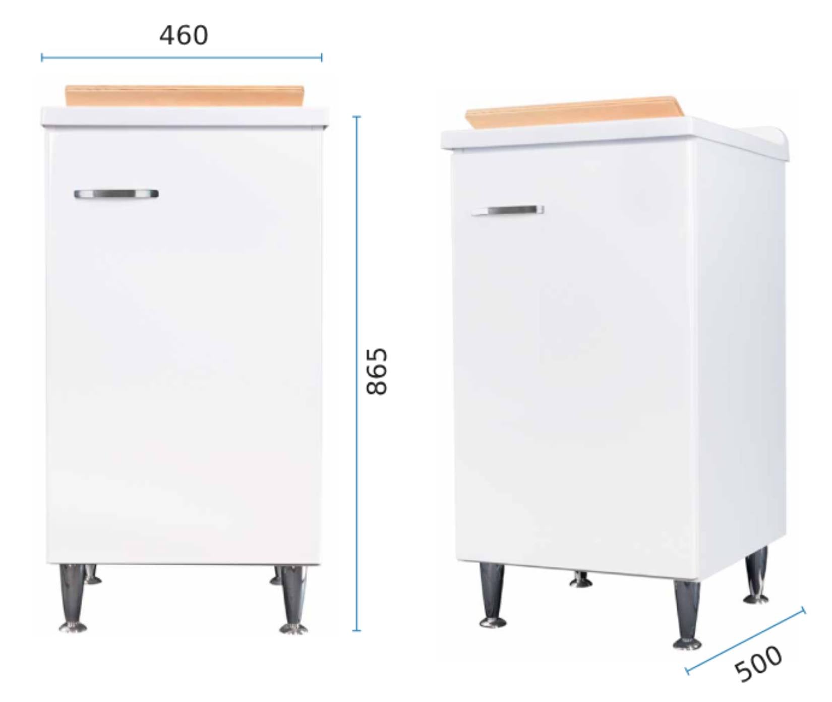 Negrari Comfort 3006DSX Lavatoio Bianco Lucido 45x50 H85cm Mobile Interno Lavanderia Nobilitato Idrofugo Vasca Polipropilene Asse Lavaggio Legno Fornito Montato Cerniere Anta Chiusura Rallentata Battente Maniglia Sinistra Sifone Piletta Piedini Regolabili