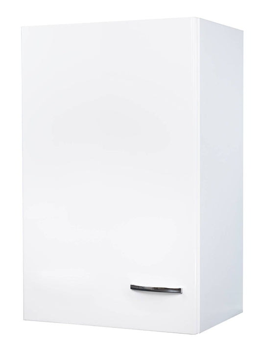 Negrari Comfort FH345DDX Pensile 1 Anta Colore Bianco Lucido 45x32 H70 cm Mobile Interno Lavanderia Armadio Sospeso Montato in Legno Nobilitato Idrofugo Apertura Sportello Battente Angoli Squadrati Chiusura Rallentata Maniglia Destra Ripiano Regolabile