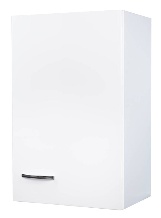 Negrari Comfort FH345DSX Pensile 1 Anta Colore Bianco Lucido 45x32 H70 cm Mobile Interno Lavanderia Armadio Sospeso Montato in Legno Nobilitato Idrofugo Apertura Sportello Battente Angoli Squadrati Chiusura Rallentata Maniglia Sinistra Ripiano Regolabile