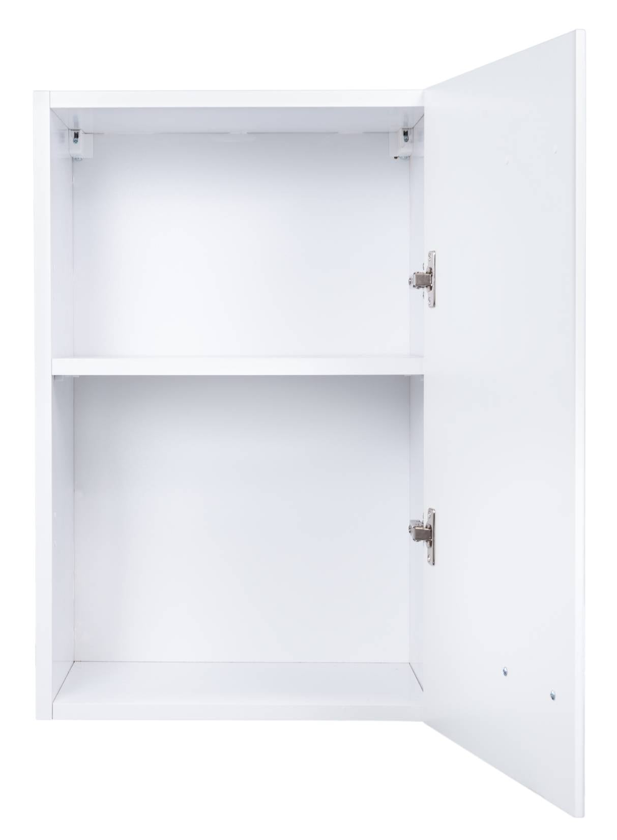 Negrari Eco FH645 Pensile 1 Anta Colore Bianco 45,5x32 H70 cm Per Lavanderia Interno Mobile Armadio Sospeso Piccolo Compatto Montato in Legno Nobilitato Idrofugo Apertura Sportello Battente Angoli Squadrati Maniglia Stondata Satinata Ripiano Regolabile