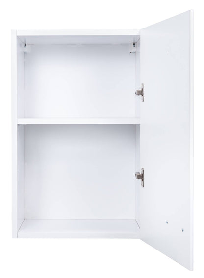 Negrari Eco FH645 Pensile 1 Anta Colore Bianco 45,5x32 H70 cm Per Lavanderia Interno Mobile Armadio Sospeso Piccolo Compatto Montato in Legno Nobilitato Idrofugo Apertura Sportello Battente Angoli Squadrati Maniglia Stondata Satinata Ripiano Regolabile