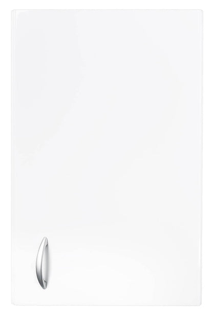 Negrari Eco FH645 Pensile 1 Anta Colore Bianco 45,5x32 H70 cm Per Lavanderia Interno Mobile Armadio Sospeso Piccolo Compatto Montato in Legno Nobilitato Idrofugo Apertura Sportello Battente Angoli Squadrati Maniglia Stondata Satinata Ripiano Regolabile
