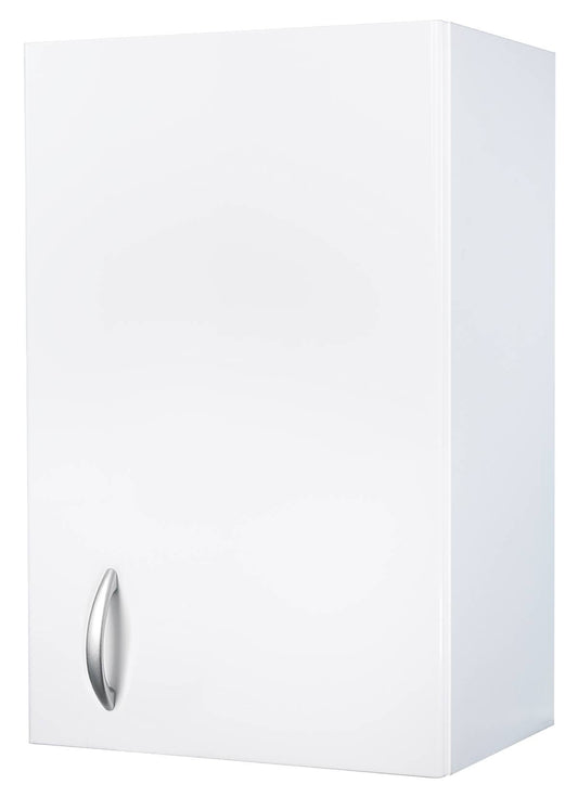 Negrari Eco FH645 Pensile 1 Anta Colore Bianco 45,5x32 H70 cm Per Lavanderia Interno Mobile Armadio Sospeso Piccolo Compatto Montato in Legno Nobilitato Idrofugo Apertura Sportello Battente Angoli Squadrati Maniglia Stondata Satinata Ripiano Regolabile