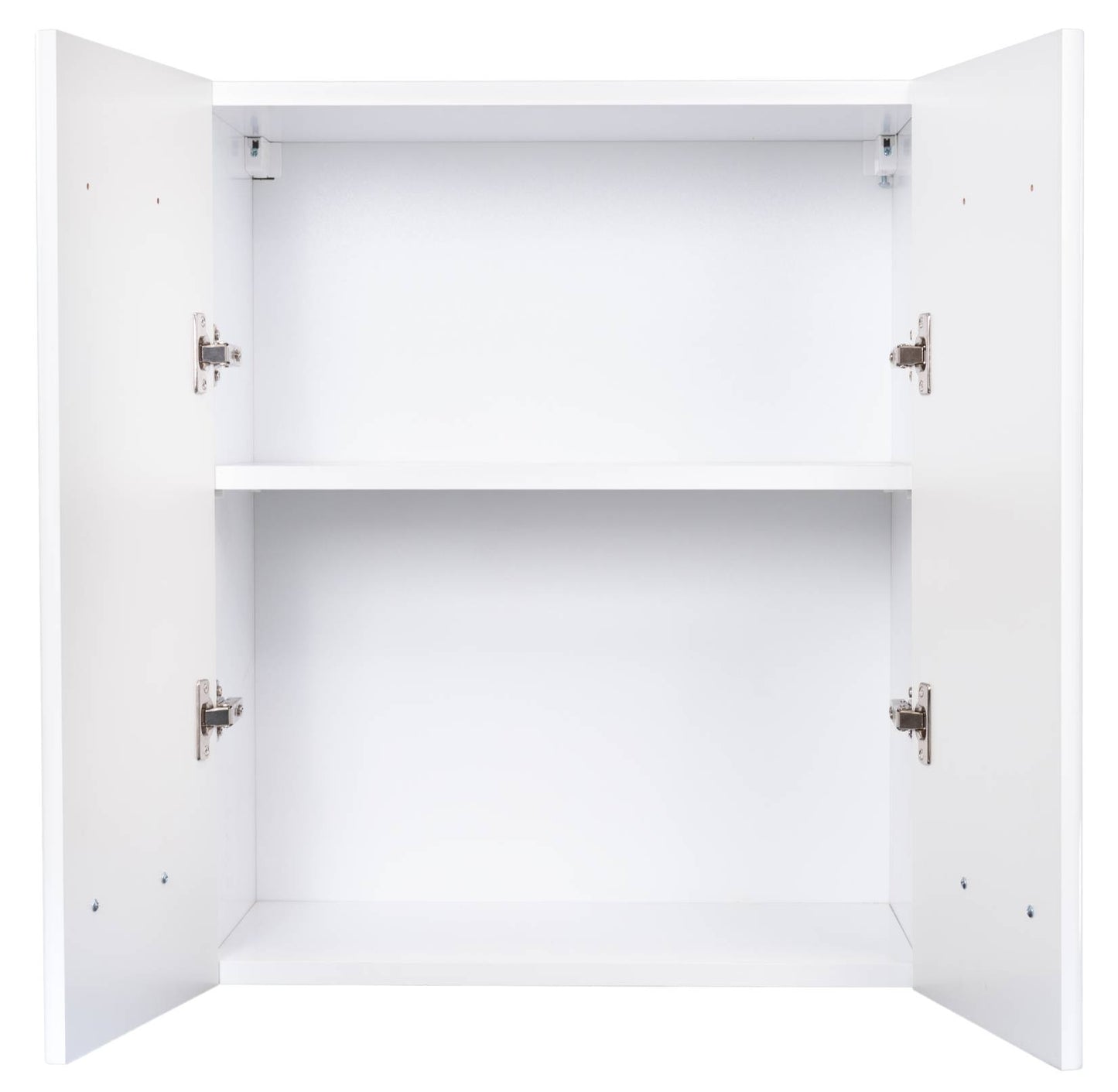 Negrari Eco FH660 Pensile 2 Ante Colore Bianco 59x32 H70 cm Per Interno Lavanderia Mobile Armadio Sospeso Parete Montato in Legno Nobilitato Idrofugo Chiusura Due Sportelli Battente Angoli Squadrati Maniglie Stondate Satinate Posizione Ripiano Regolabile