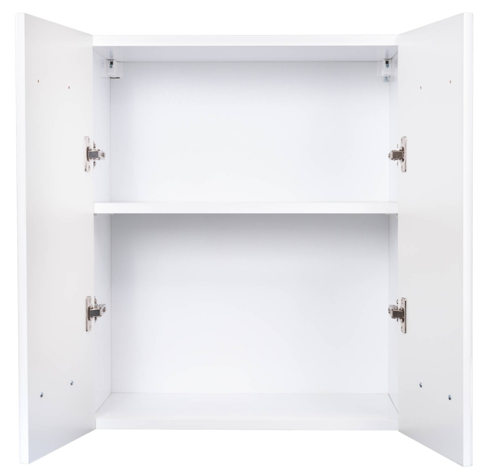 Negrari Eco FH660 Pensile 2 Ante Colore Bianco 59x32 H70 cm Per Interno Lavanderia Mobile Armadio Sospeso Parete Montato in Legno Nobilitato Idrofugo Chiusura Due Sportelli Battente Angoli Squadrati Maniglie Stondate Satinate Posizione Ripiano Regolabile