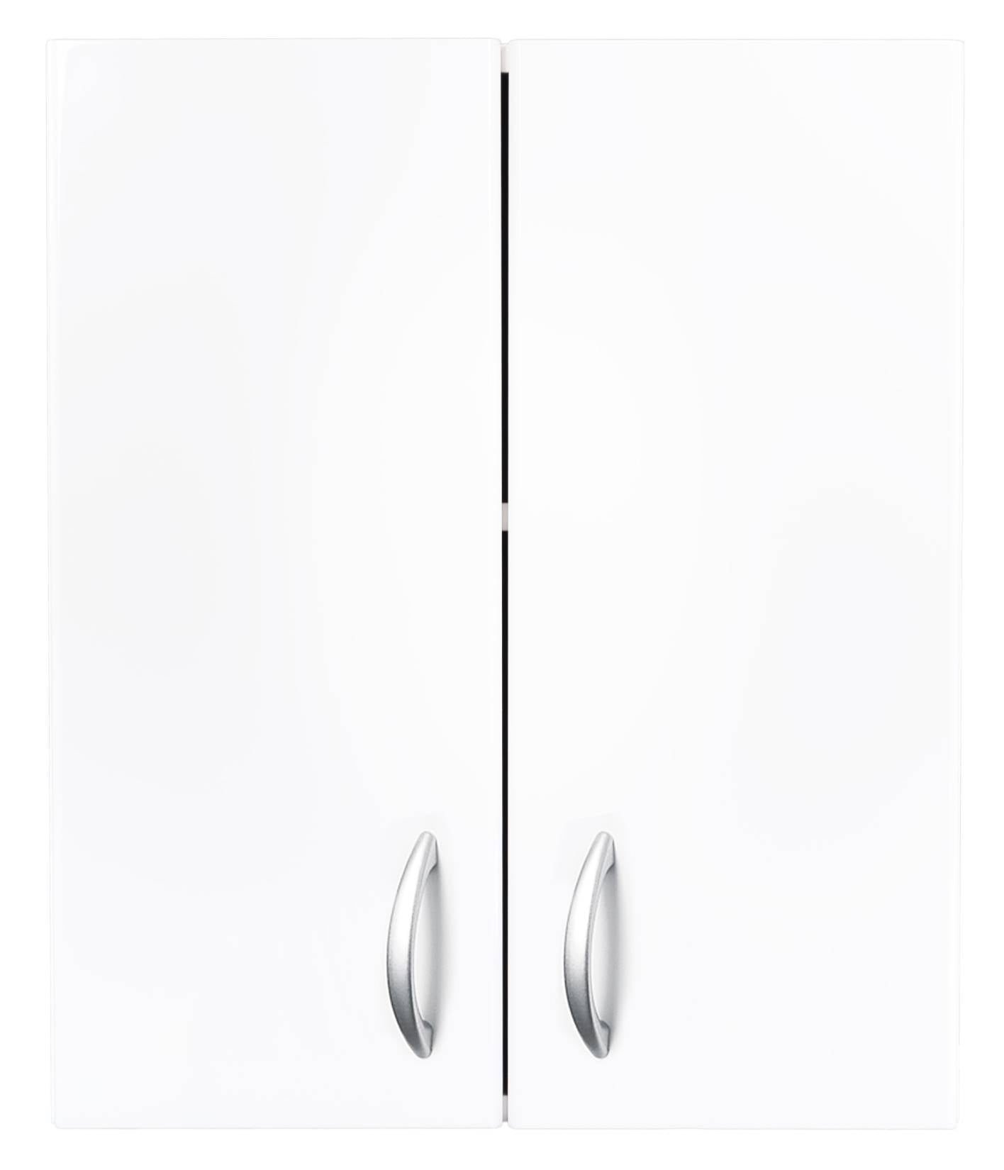 Negrari Eco FH660 Pensile 2 Ante Colore Bianco 59x32 H70 cm Per Interno Lavanderia Mobile Armadio Sospeso Parete Montato in Legno Nobilitato Idrofugo Chiusura Due Sportelli Battente Angoli Squadrati Maniglie Stondate Satinate Posizione Ripiano Regolabile