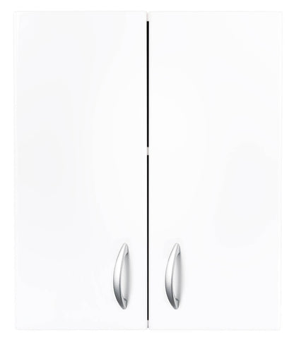 Negrari Eco FH660 Pensile 2 Ante Colore Bianco 59x32 H70 cm Per Interno Lavanderia Mobile Armadio Sospeso Parete Montato in Legno Nobilitato Idrofugo Chiusura Due Sportelli Battente Angoli Squadrati Maniglie Stondate Satinate Posizione Ripiano Regolabile