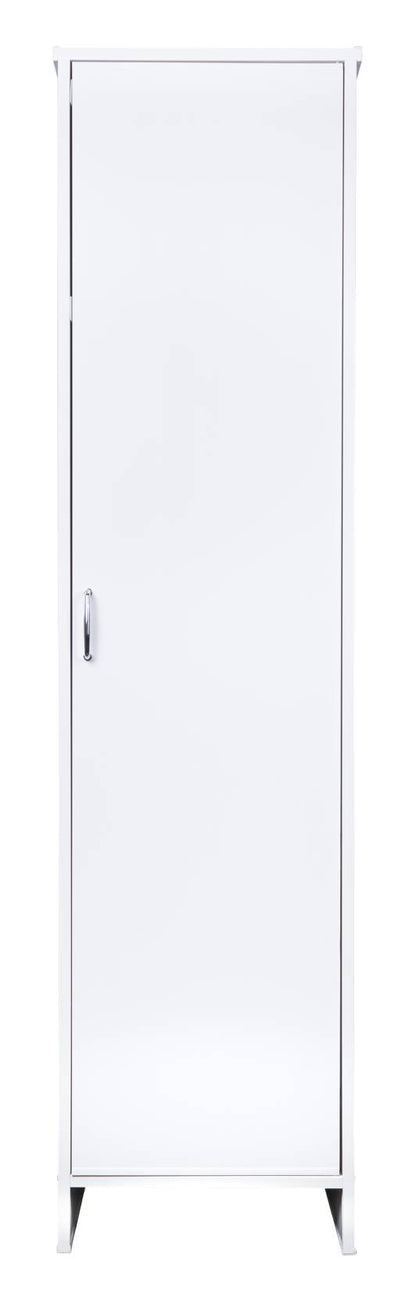 Negrari Garden FC9006K Colonna Lavanderia 1 Anta Bianco 46,5x49 H182 cm Mobile Armadio Fianchi a Terra in PVC Fornito In Kit Di Montaggio Resistente All'Acqua Adatto Per Interno Esterno Bagno Luoghi Umidi Apertura Sportello Battente Reversibile Ripiano