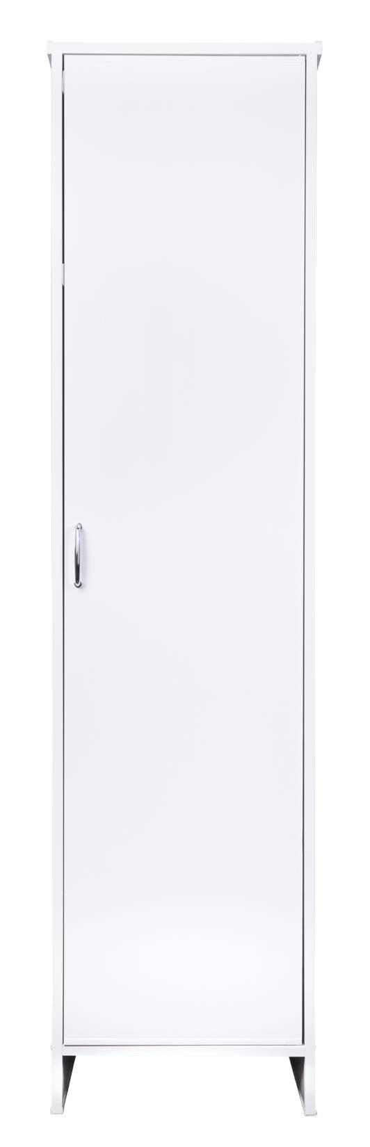 Negrari Garden FC9006K Colonna Lavanderia 1 Anta Bianco 46,5x49 H182 cm Mobile Armadio Fianchi a Terra in PVC Fornito In Kit Di Montaggio Resistente All'Acqua Adatto Per Interno Esterno Bagno Luoghi Umidi Apertura Sportello Battente Reversibile Ripiano