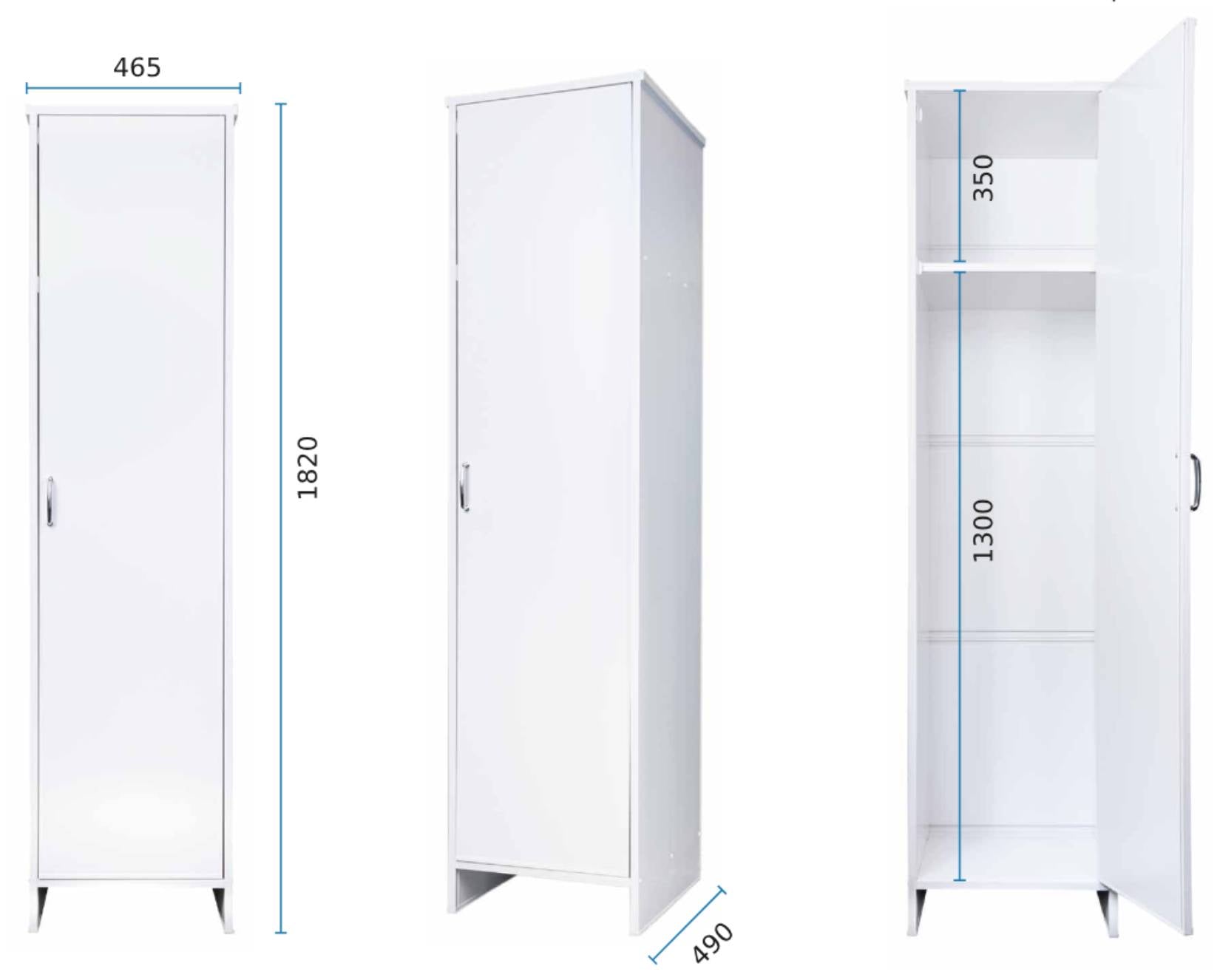 Negrari Garden FC9006K Colonna Lavanderia 1 Anta Bianco 46,5x49 H182 cm Mobile Armadio Fianchi a Terra in PVC Fornito In Kit Di Montaggio Resistente All'Acqua Adatto Per Interno Esterno Bagno Luoghi Umidi Apertura Sportello Battente Reversibile Ripiano