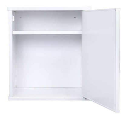 Negrari Garden FH945K Pensile 1 Anta Bianco 46,5x34 H52,5 cm Mobile Lavanderia Armadio Sospeso Fornito In Kit Di Montaggio in PVC Resistente All'Acqua Adatto Per Interno Esterno Luoghi Umidi Apertura Sportello Battente Reversibile Maniglia Cromata Ripiano